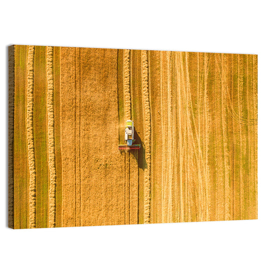 Wheat Field Harvesting Wall Art