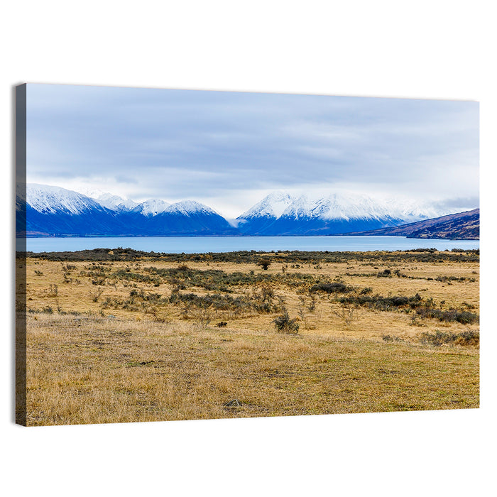 Snowy Peaks of Lake Ohau Wall Art as a canvas print