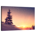 Snowy Sunset with Conifer Wall Art