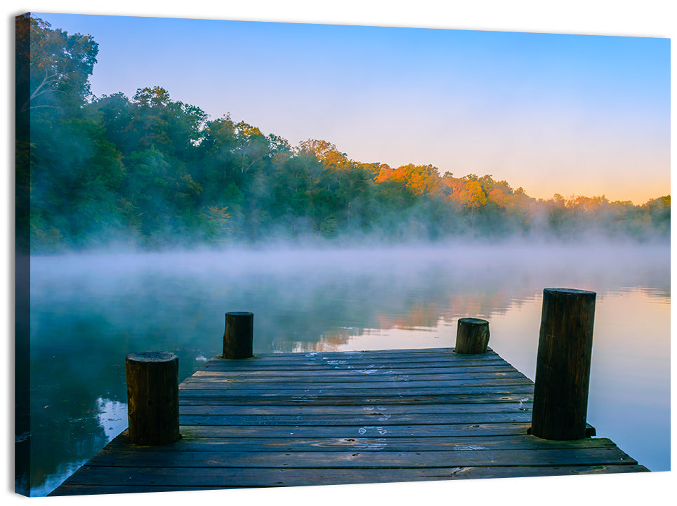 Misty Dock, Mt Saint Francis Wall Art, canvas print, landscape