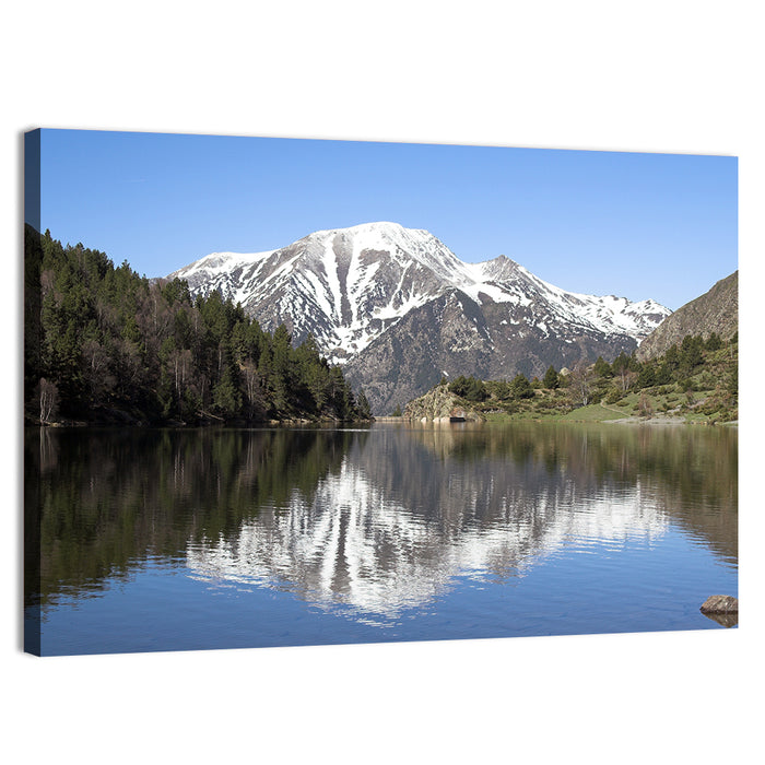 Pyrenees Lake Reflection Wall Art as a canvas print