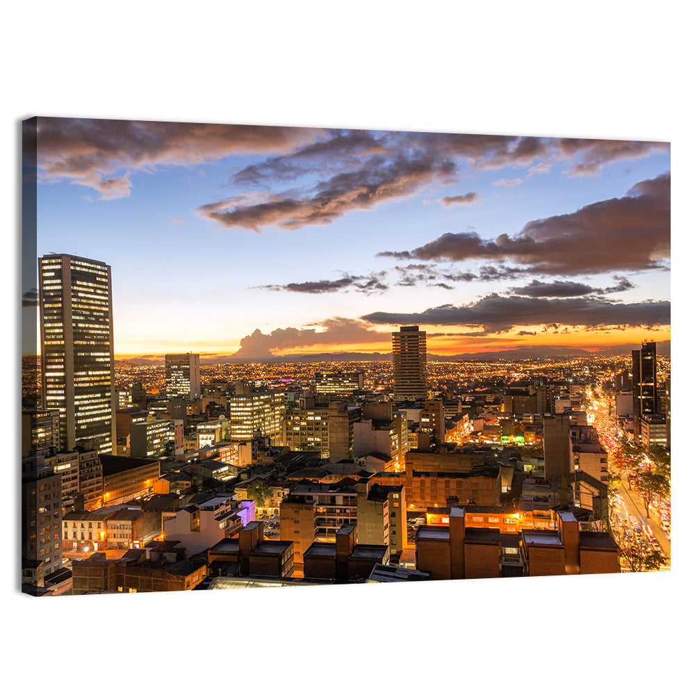 Bogota Twilight Cityscape Wall Art, canvas print, landscape