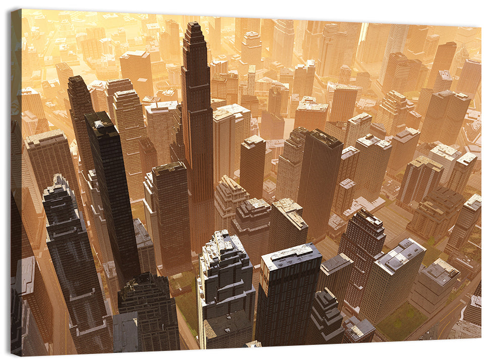 Arizona Skyscrapers at Golden Hour Wall Art, canvas print, landscape