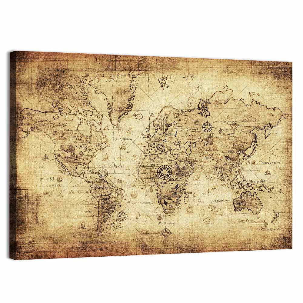 Ancient World Map Wall Art