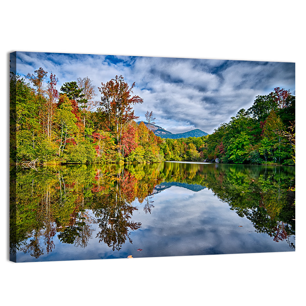 Lake Jocassee Autumn Reflection Wall Art, canvas print, landscape