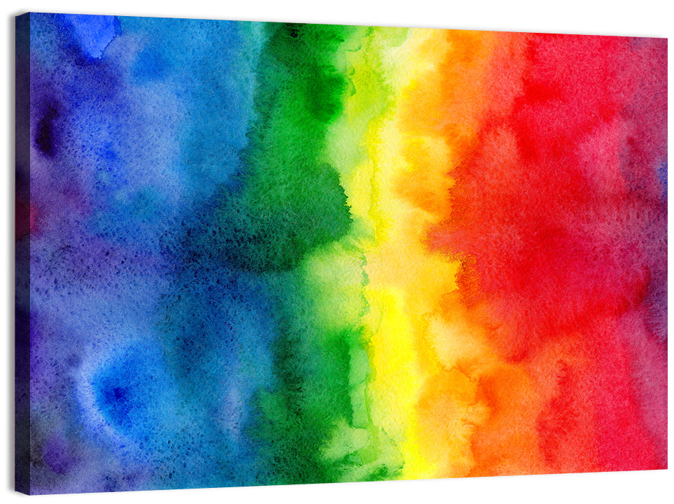 Watercolor Rainbow Gradient Wall Art, canvas print, landscape