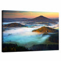 Golden Hour Foggy Hills Wall Art