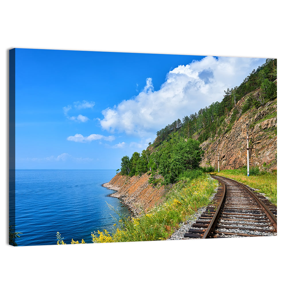 Circum Baikal Track by Lake Wall Art, canvas print, landscape