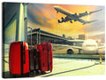 Suitcases at the Airport Window Wall Art