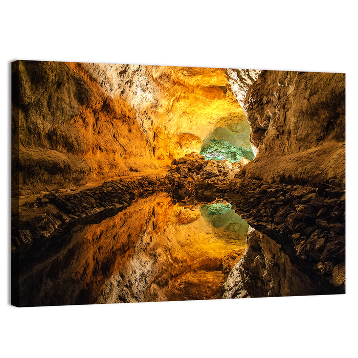 Cave Lake Reflection Wall Art as a canvas print