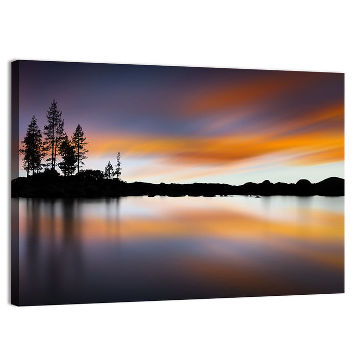 Lake Tahoe Golden Hour Reflection Wall Art as a canvas print