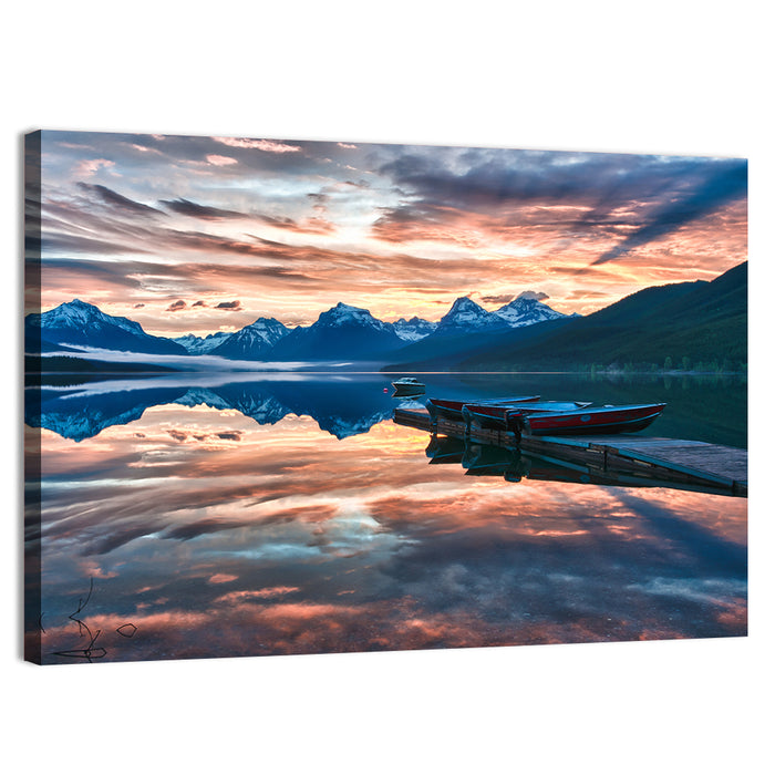 Lake Mcdonald Sunrise Wall Art as a canvas print
