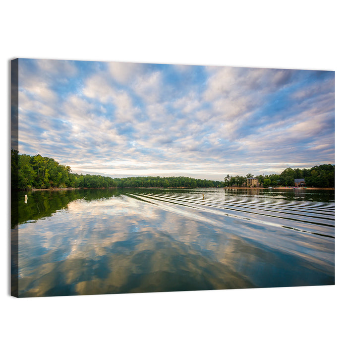 Cloudy Lake Norman Landscape Wall Art as a canvas print