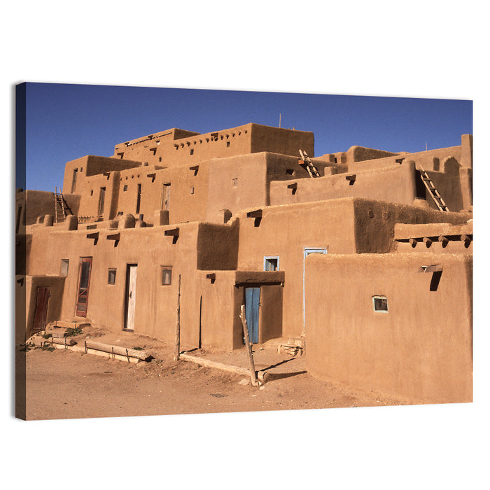 Taos Pueblo North House Wall Art as a canvas print