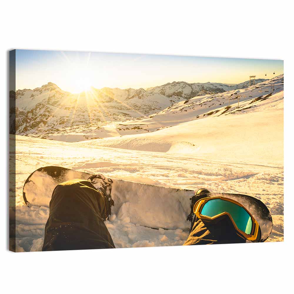 Snowboarder In Ski Resort Wall Art