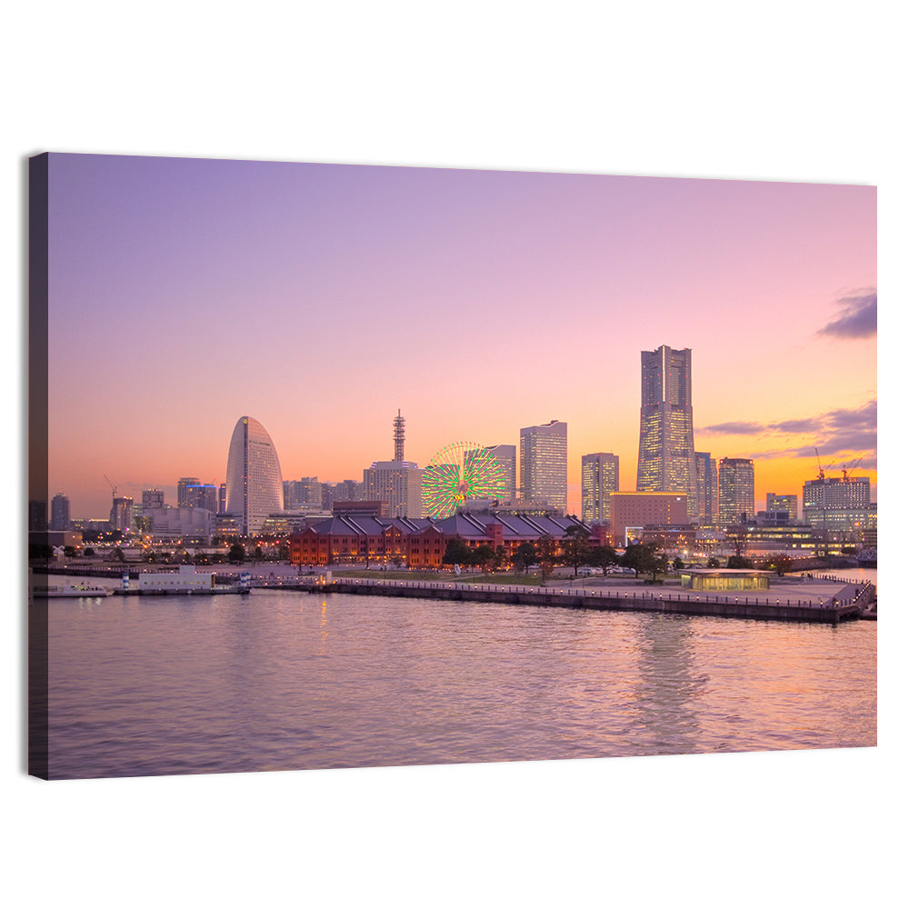Yokohama Harbor Twilight Wall Art