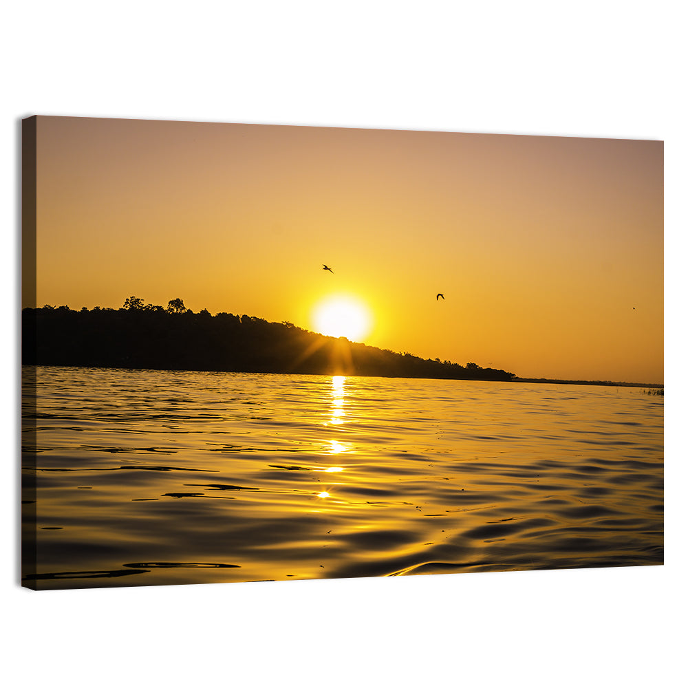 Bhopal Lake Sunset Wall Art, canvas print, landscape