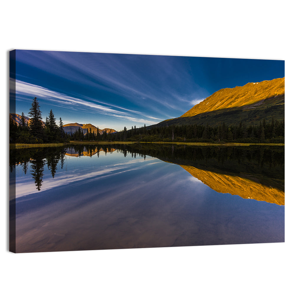 Rainbow Lake at Golden Hour Wall Art, canvas print, landscape