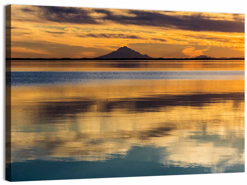 Mt Redoubt and Skilak Lake Wall Art, canvas print, landscape