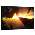 Man and Dragon at Sunset Wall Art