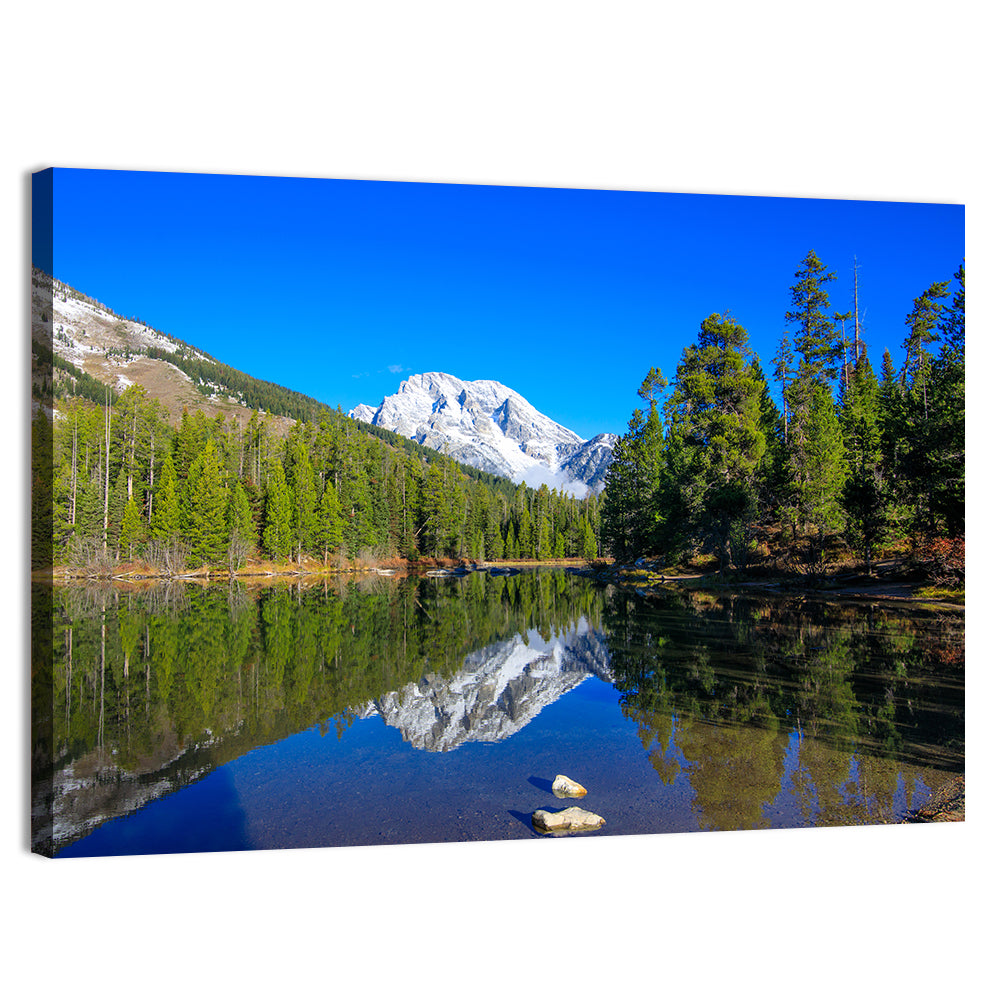 Grand Teton Reflection at Jenny Lake Wall Art, canvas print, landscape