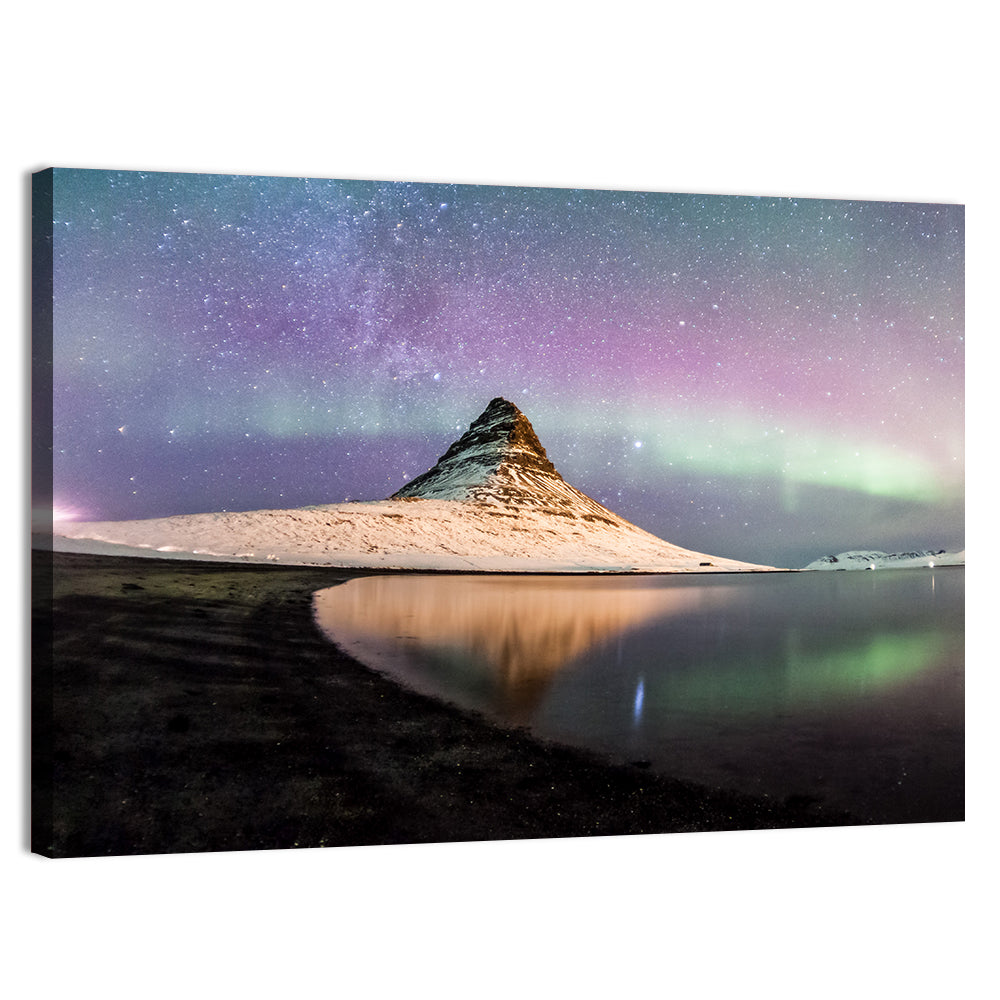Kirkjufell Under the Milky Way Wall Art, canvas print, landscape