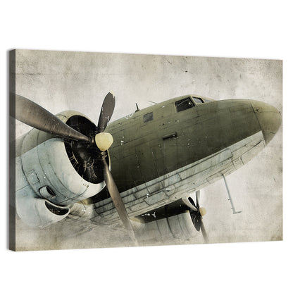 Old Propeller Airplane Wall Art