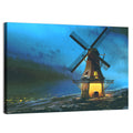 Seaside Windmill at Night Wall Art