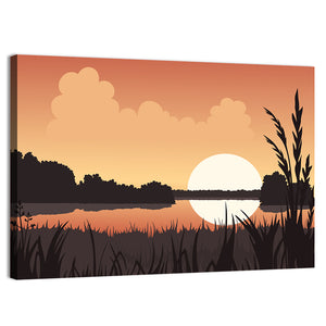 Summer Lake Sunset Wall Art