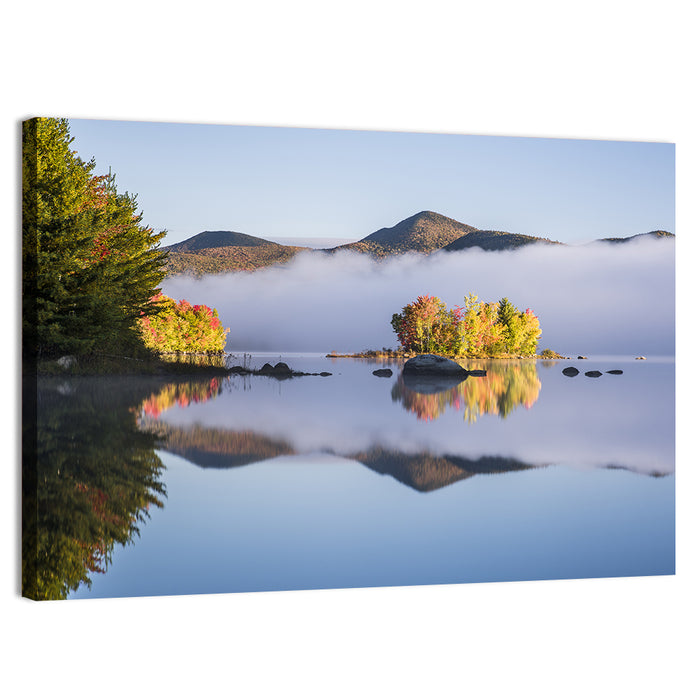 Autumn Morning at Chittenden Lake, Vermont Wall Art as a canvas print