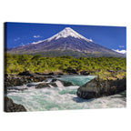 Osorno Volcano Over Petrohue Rapids Wall Art