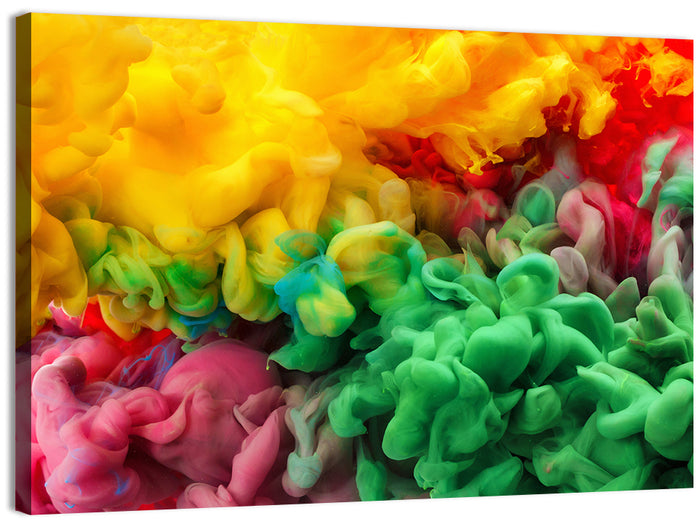 Vibrant Underwater Ink Cloud Abstract Wall Art as a canvas print