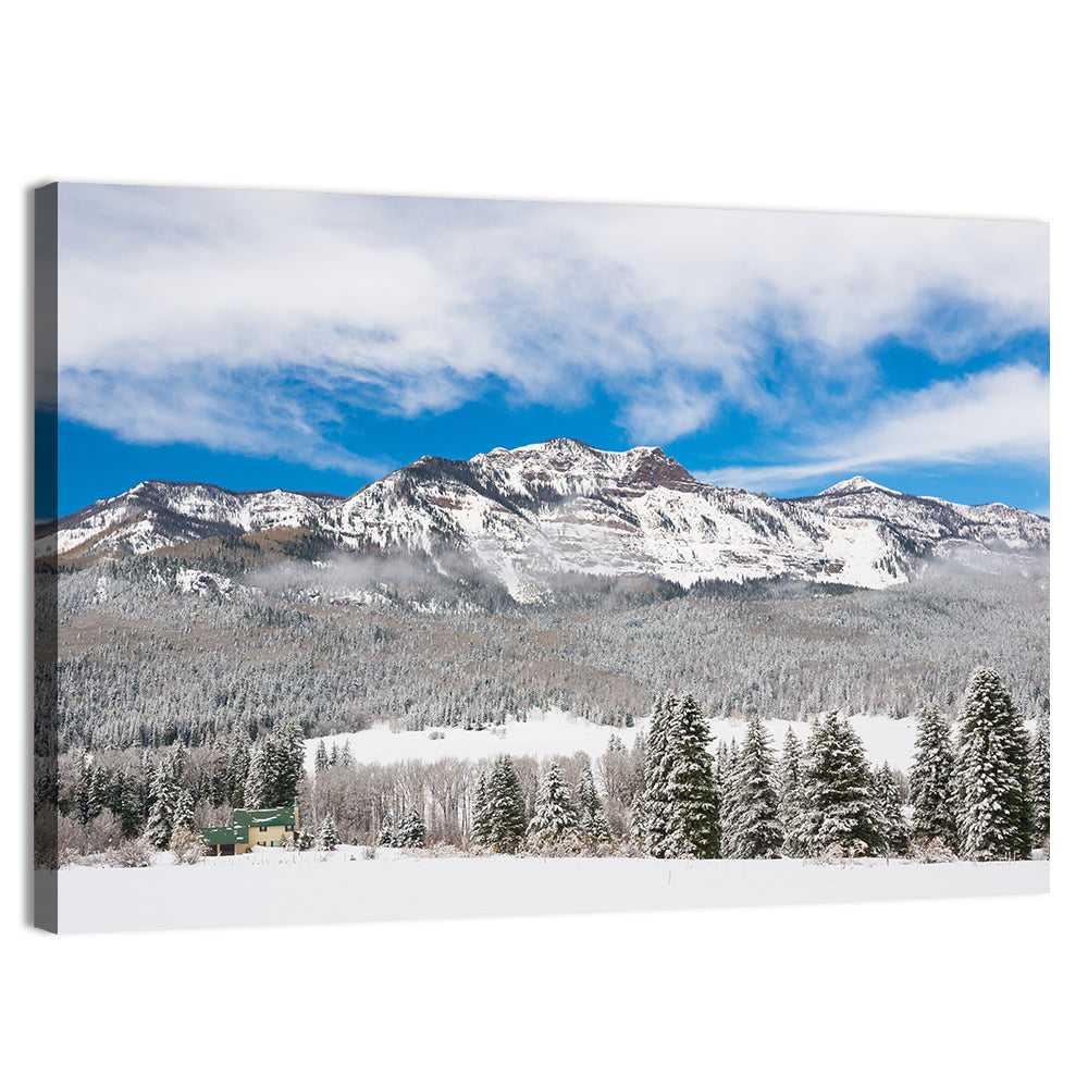 Colorado Snowy Mountain Cabin Wall Art