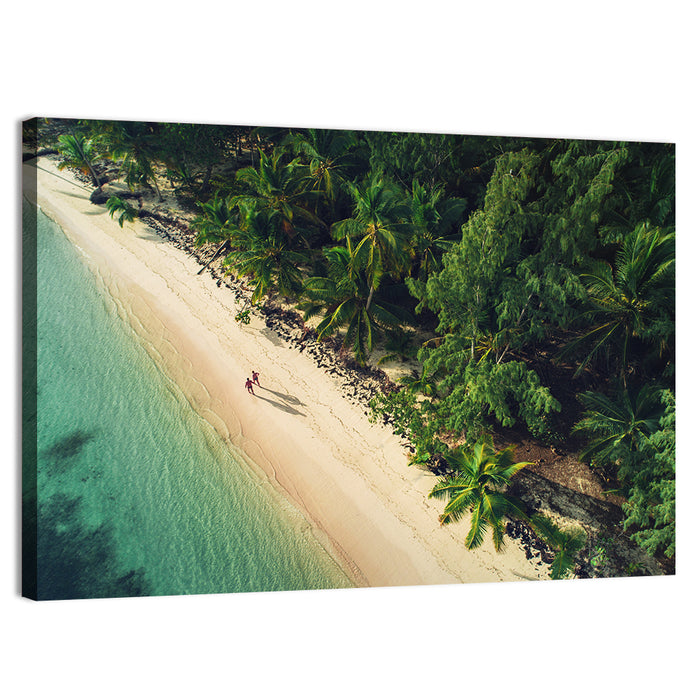 Dominica Beach Aerial, Late Afternoon Wall Art as a canvas print