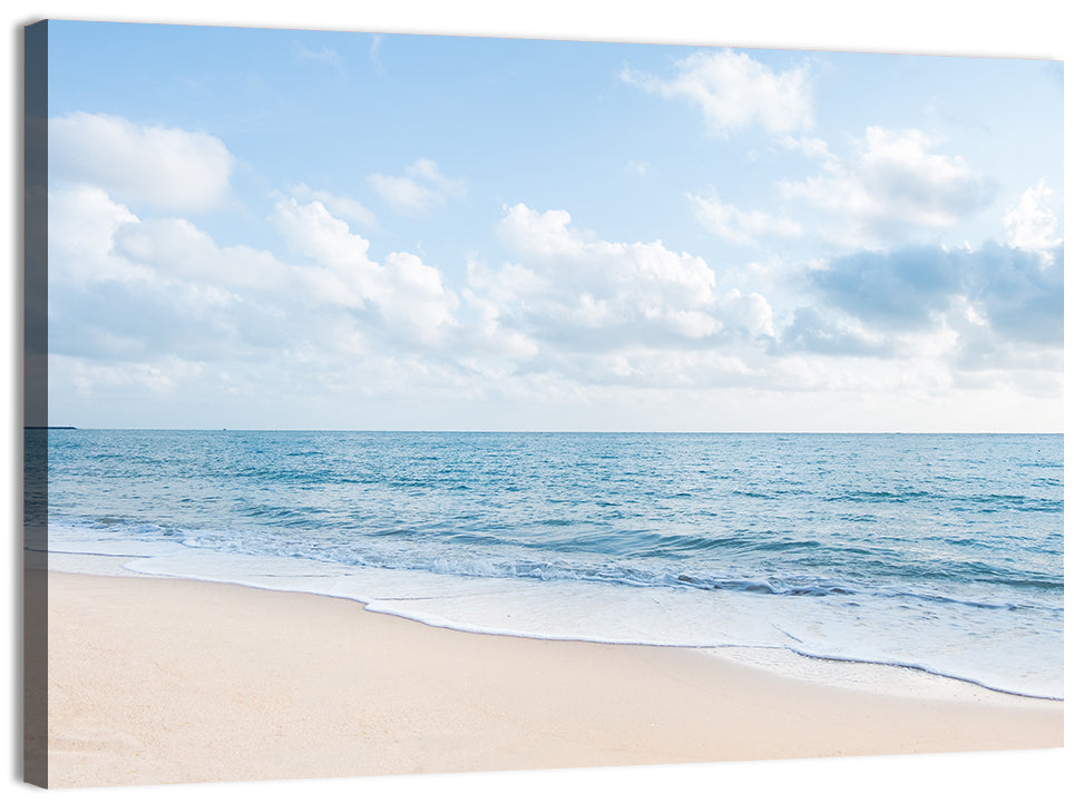 Minimalist Sandy Beach and Gentle Waves Wall Art