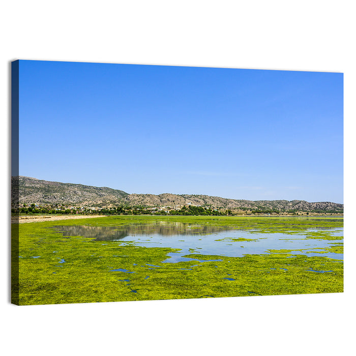 Uchali Lake Algae Reflection Wall Art as a canvas print