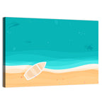 Sandy Beach Aerial Illustration Wall Art
