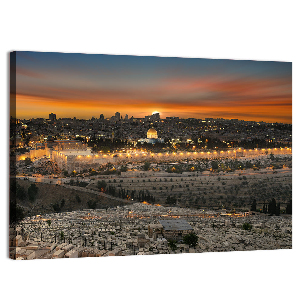 Israel Sunset Jerusalem City Sunset Wall Art – CanvasPiece
