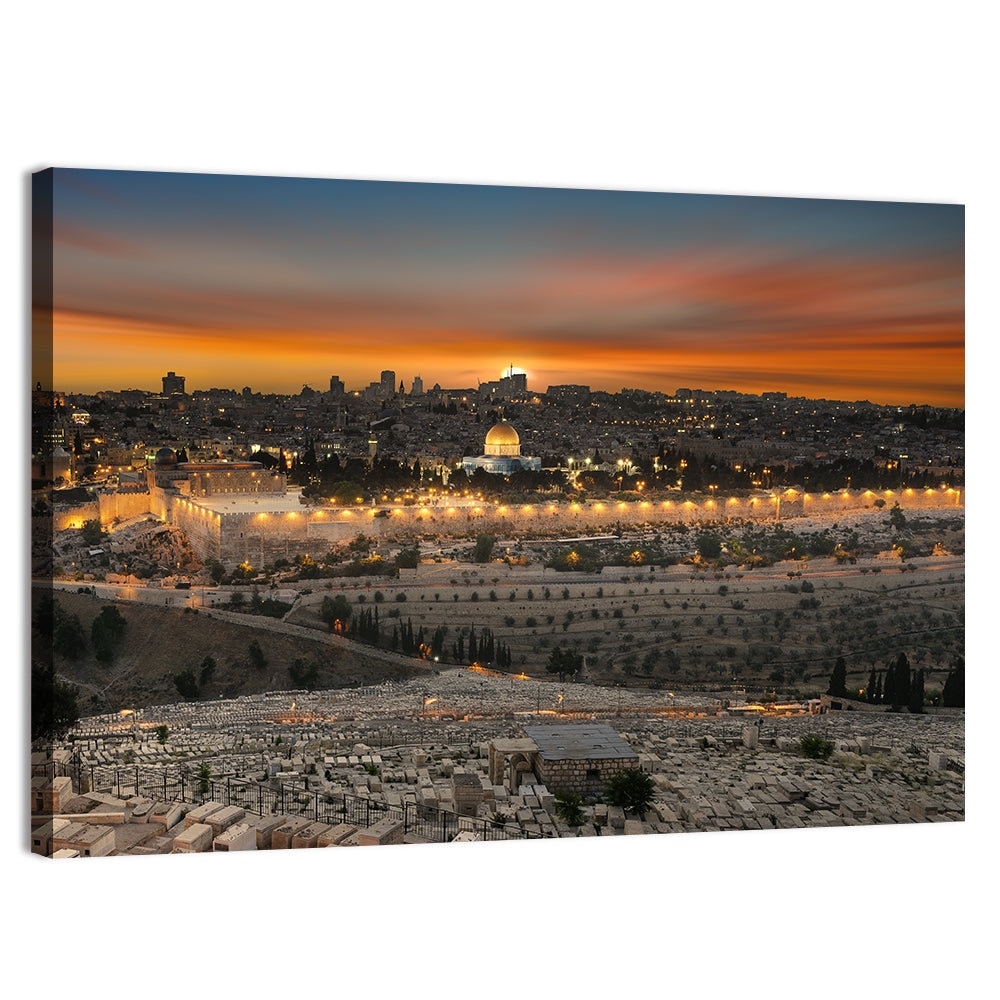 Jerusalem City Sunset Wall Art