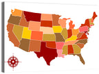 Stylized United States Map Wall Art