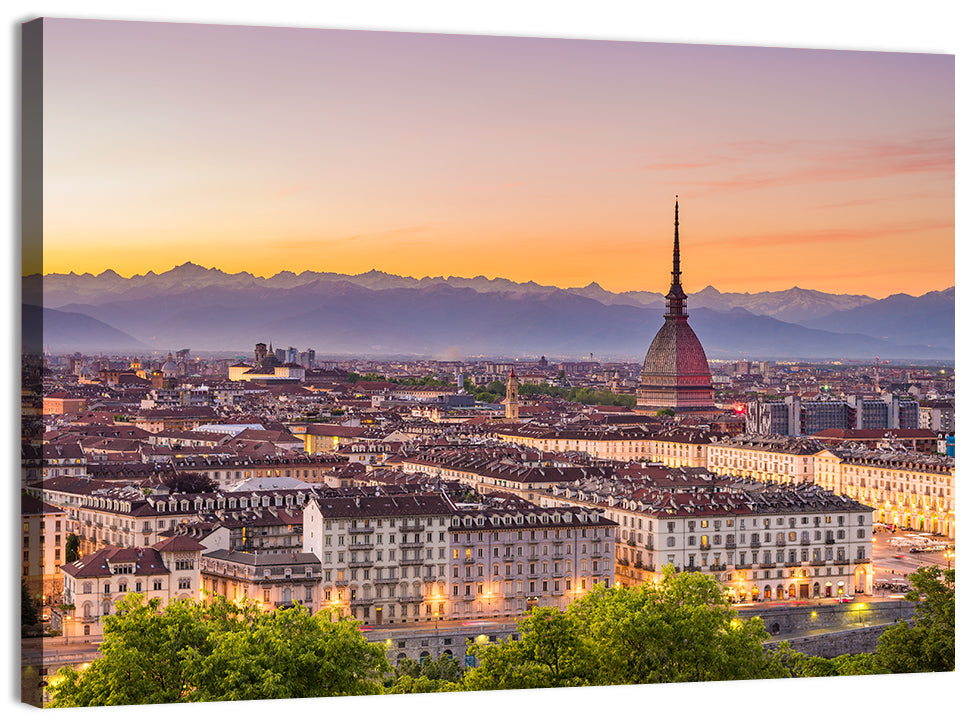 Turin Skyline at Golden Dusk Wall Art