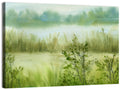 Misty River Meadow Watercolor Wall Art