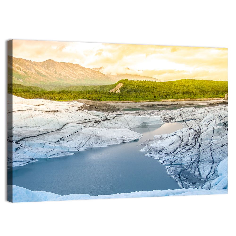 Matanuska Glacier at Sunset Wall Art, canvas print, landscape