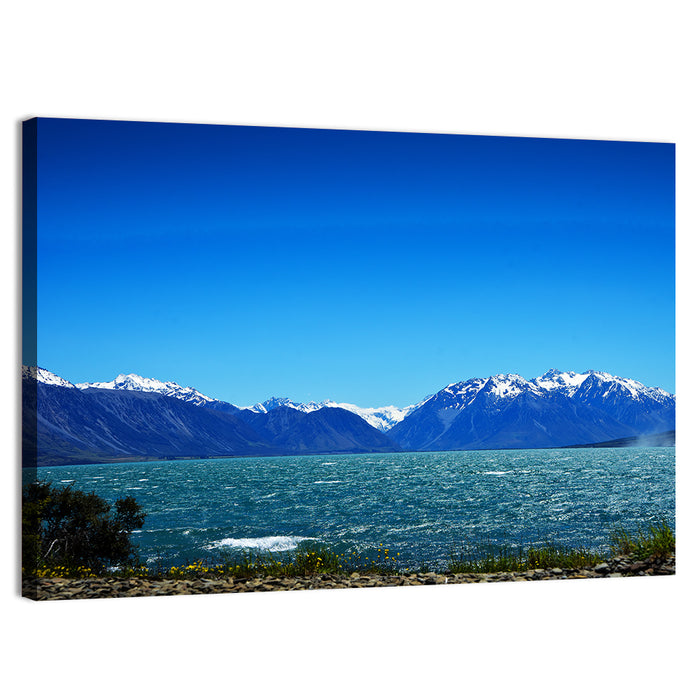 Lake Ohau Snow Peaks Wall Art as a canvas print
