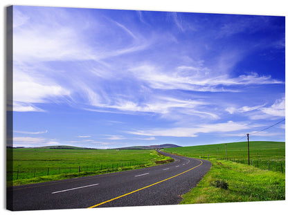 Road Through Green Fields Wall Art