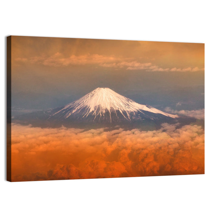 Snow-capped Mount Fuji at Sunset Wall Art as a canvas print