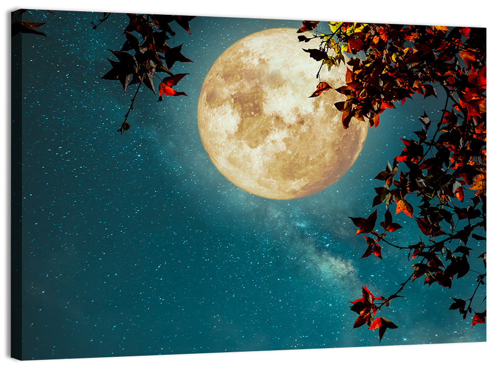 Autumn Moon with Milky Way Wall Art