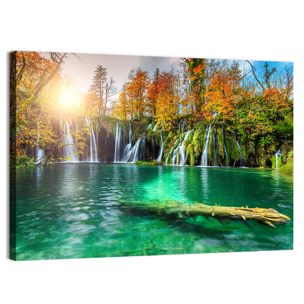 Autumn Waterfalls at Plitvice Lakes Wall Art