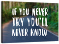 If You Never Try You’ll Never Know Quote Wall Art