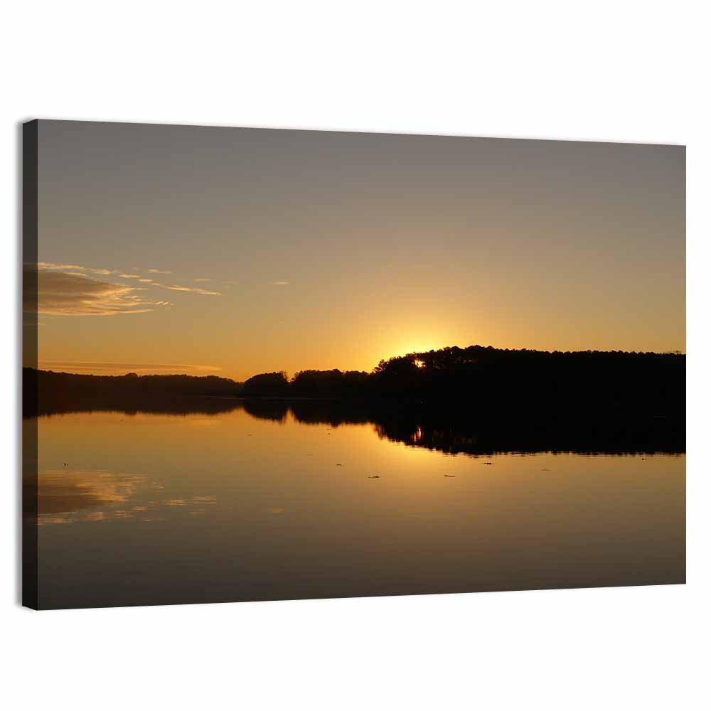 Lake Acworth Sunset Reflection Wall Art, canvas print, landscape
